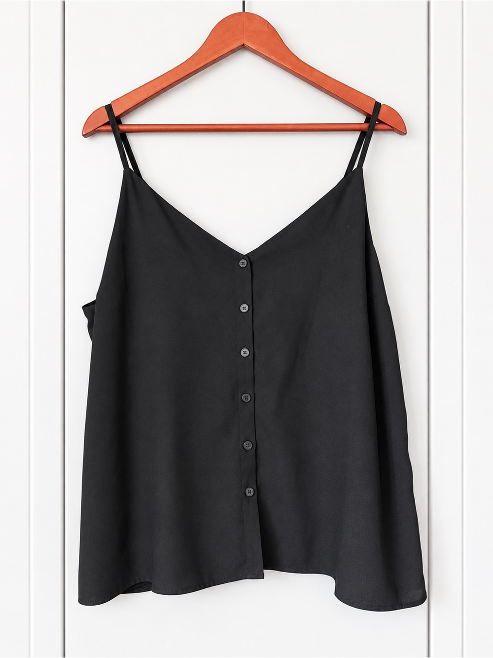 Frank And Oak Black Cross Strap Button Front Camisole Size (XL)